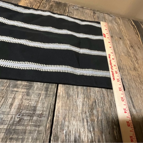 SLOW COW Linen Off White and Black Rectangle Throw Pillow Cover - Picture 5 of 9